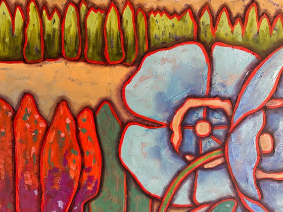 Blue poppies in the mountains