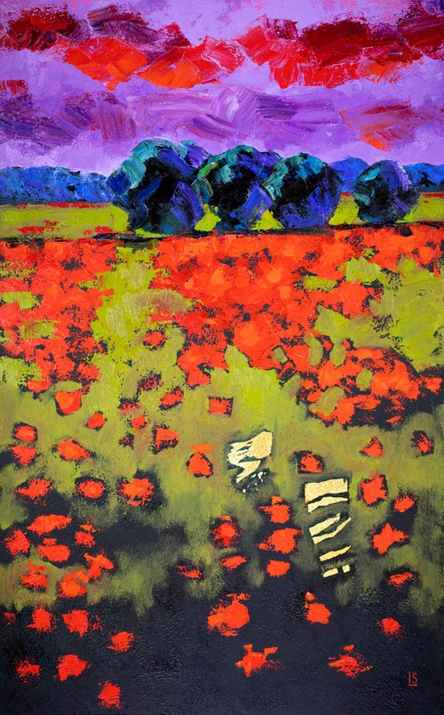Abstract Landscape. Red Poppies Field. by Stanislav Sidorov
