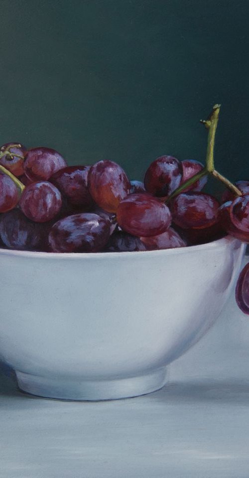 Red Grapes (Original Oil Painting) by Mayrig Simonjan