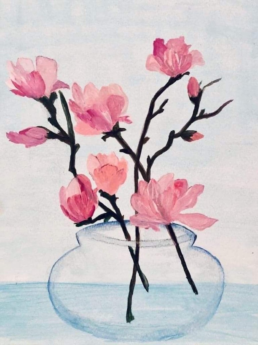 Botanical Watercolour By Shabs Beigh, 15 X 18", Spring Bloom 2, Original Artwork