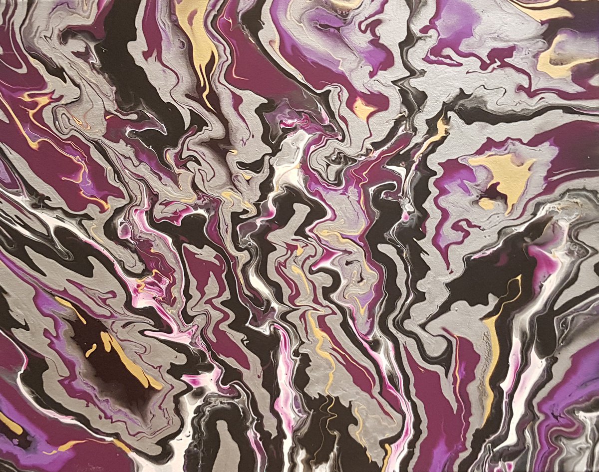 Organic Abstract Acrylic Painting By Alexandra Romano, 20 X 16, Gypsy Dance, Original Artwork