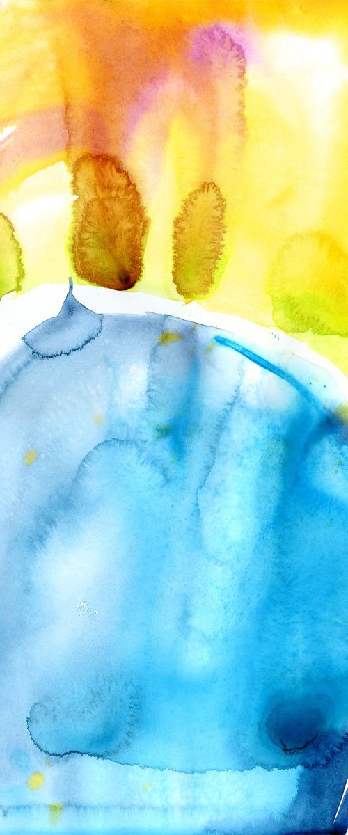 Finding Tranquility 12 - Abstract Zen Watercolor Painting by Kathy Morton Stanion