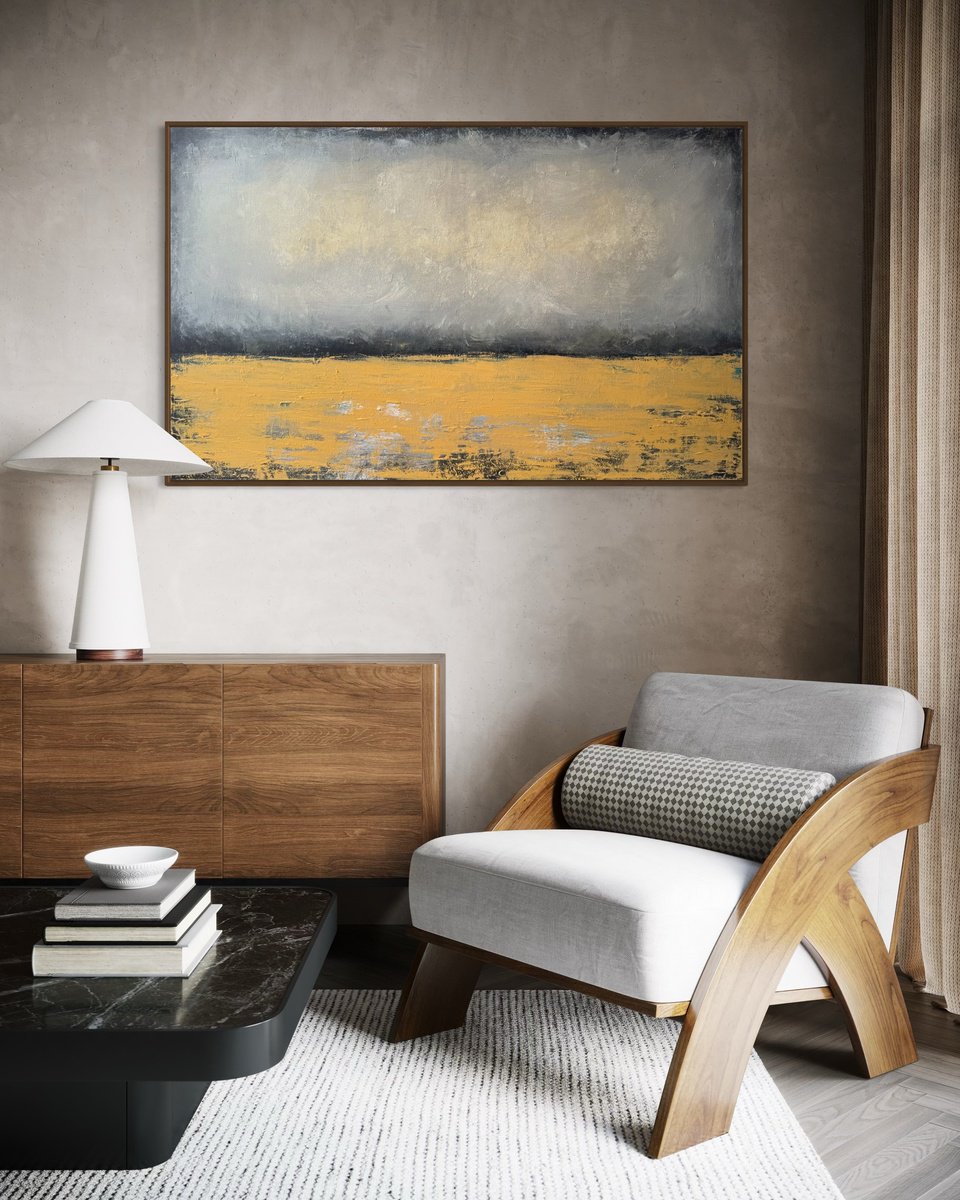 Organic Landscape Acrylic Painting By Tetiana Hutsul, 61 X 37", The Shape Of Us / Landscape, Original Artwork