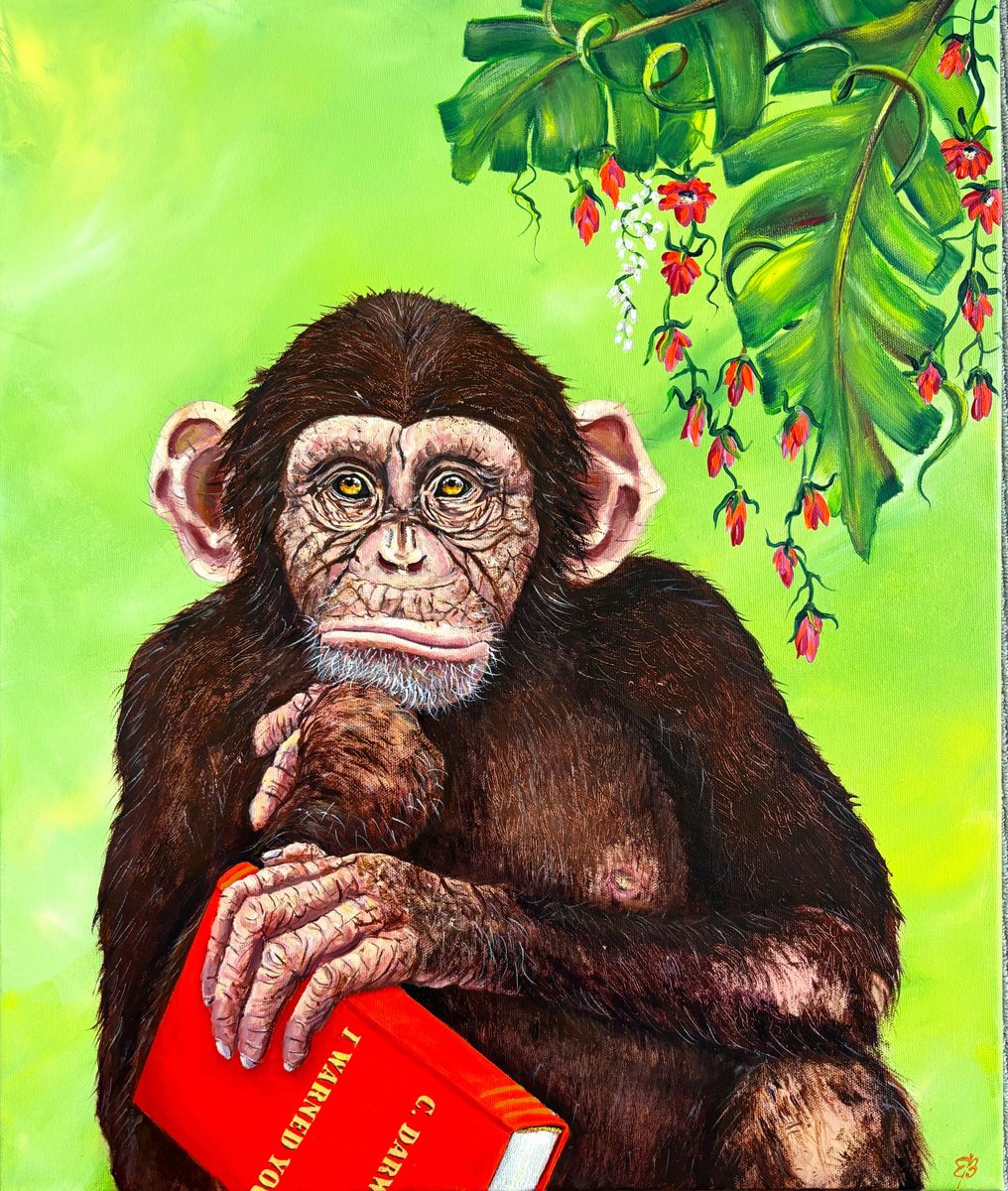 Expressive Animal Acrylic Painting By Lena Smirnova, 20 X 24", I Warned You, Original Artwork