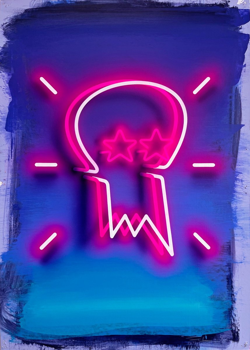 Urban And Pop Abstract Acrylic Painting By Mike Edwards, 20 X 28", Twilight Zone 3, Original Artwork