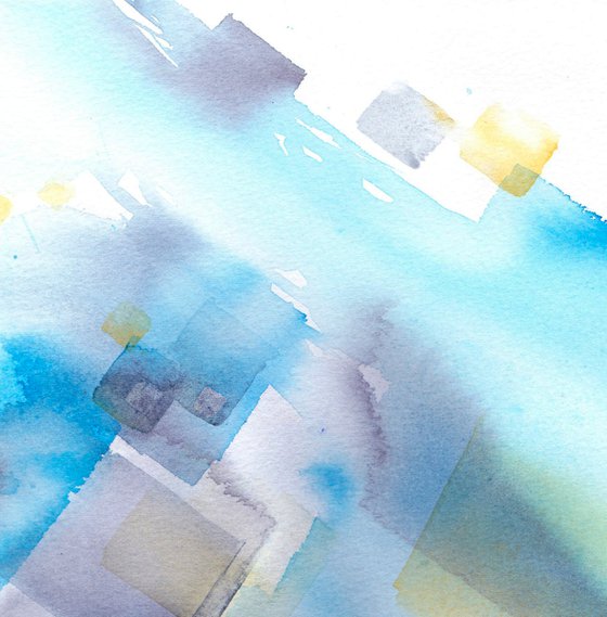 Abstract art, watercolour painting, Geometric, soft colours
