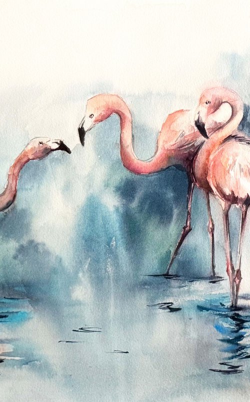 Flamingos by Sophie Rodionov