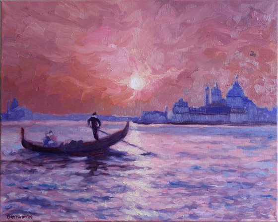 Romantic Sunset in Venice