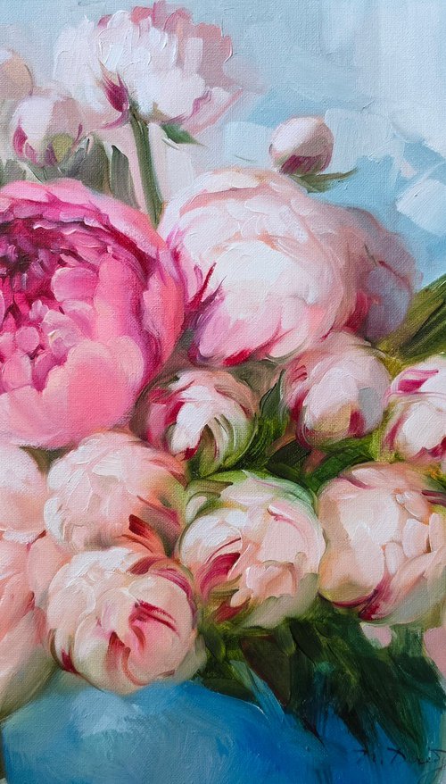 Peony stillife by Nataly Derevyanko
