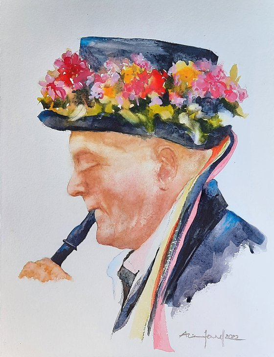 Morrisman Portrait - Watercolour Portrait - British Artist