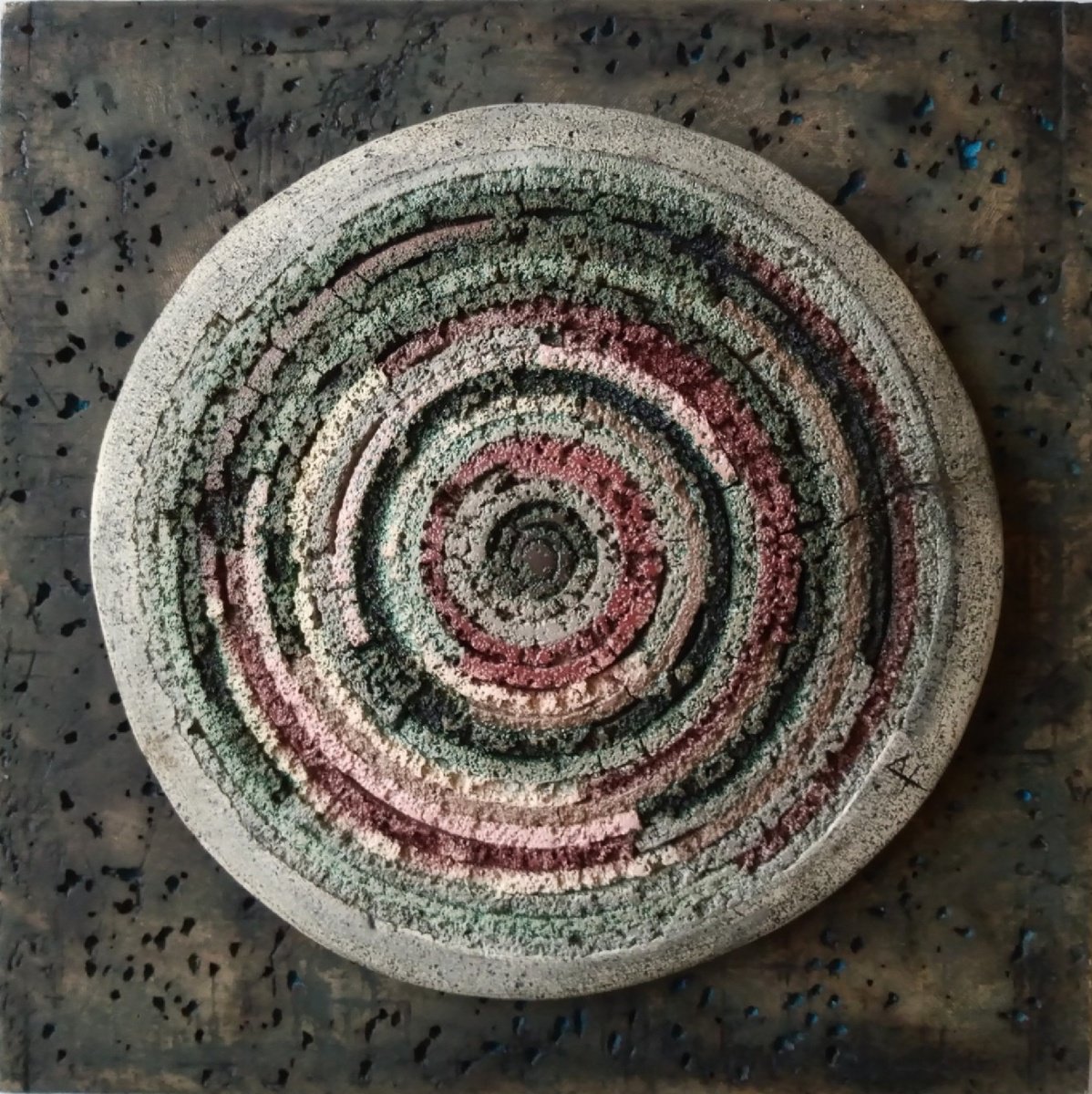 Abstract Relief By Rossitza Trendafilova, 14 X 14", "Spaces Ii", Original Artwork