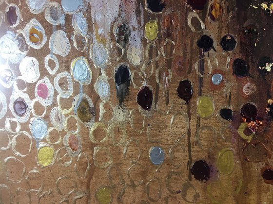 "After dark"  abstract earth tones gold