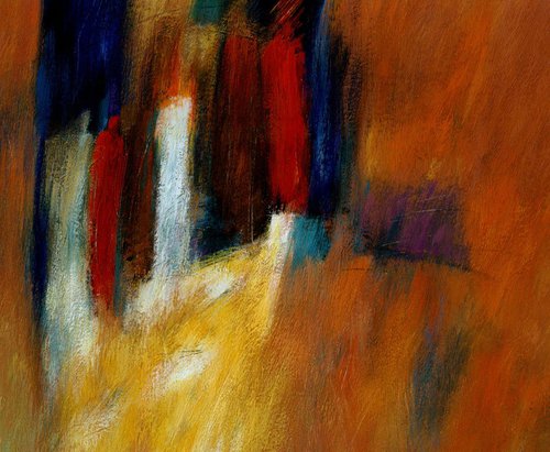 crowd, original acrylic painting on canvas (60)x (50) c.m.ready to hang by Mahtab Alizadeh