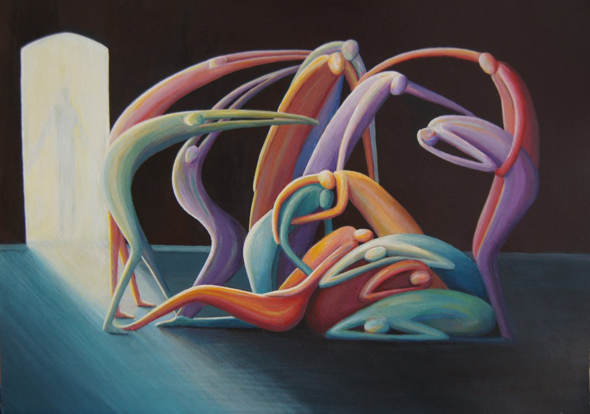 Expressive Portrait Acrylic Painting By Karen Wilcox, 20 X 16", Grace, Original Artwork