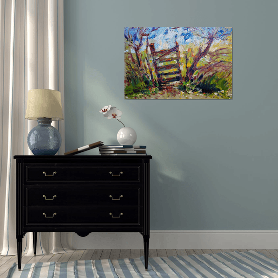 Secret Garden ( oil on canvas, framed )