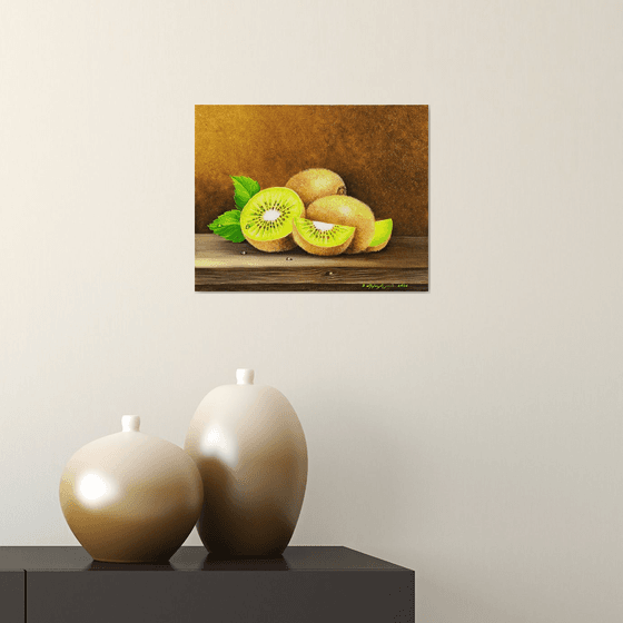 Still life-kiwi(24x30cm, oil painting, ready to hang)