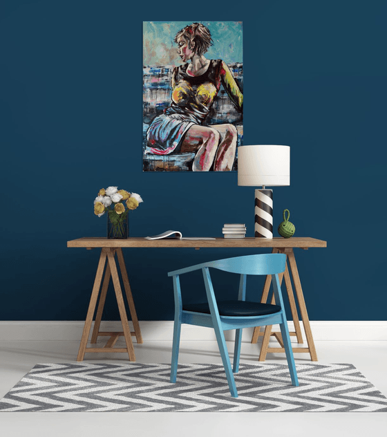 Blue Room - Large Modern Urban Portrait