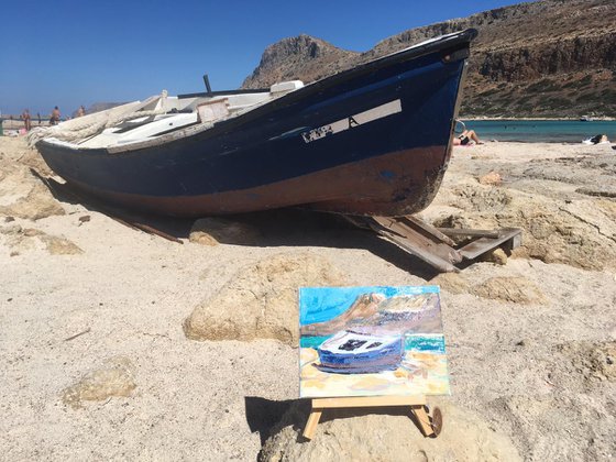 Balos beach boat