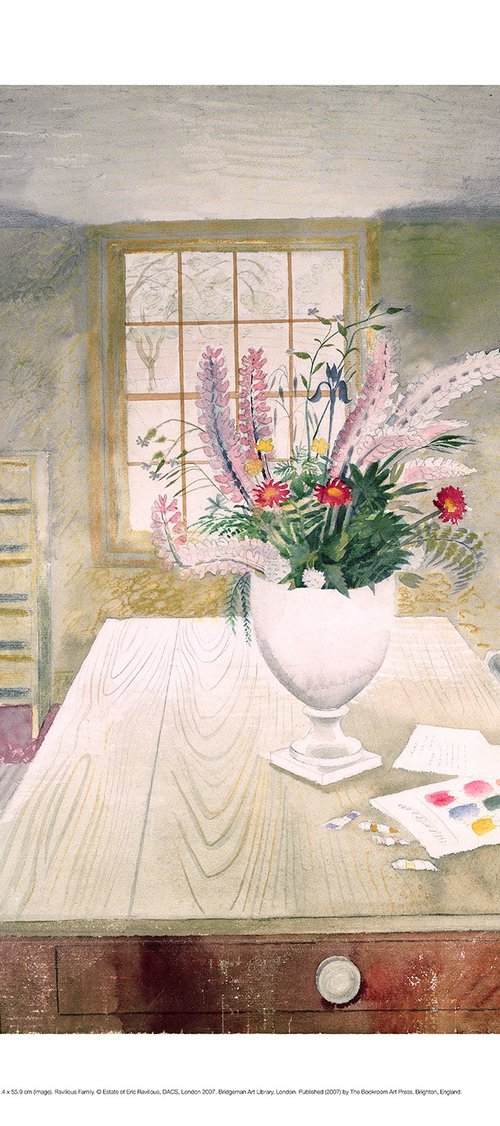 Flowers on Cottage Table by Eric Ravilious