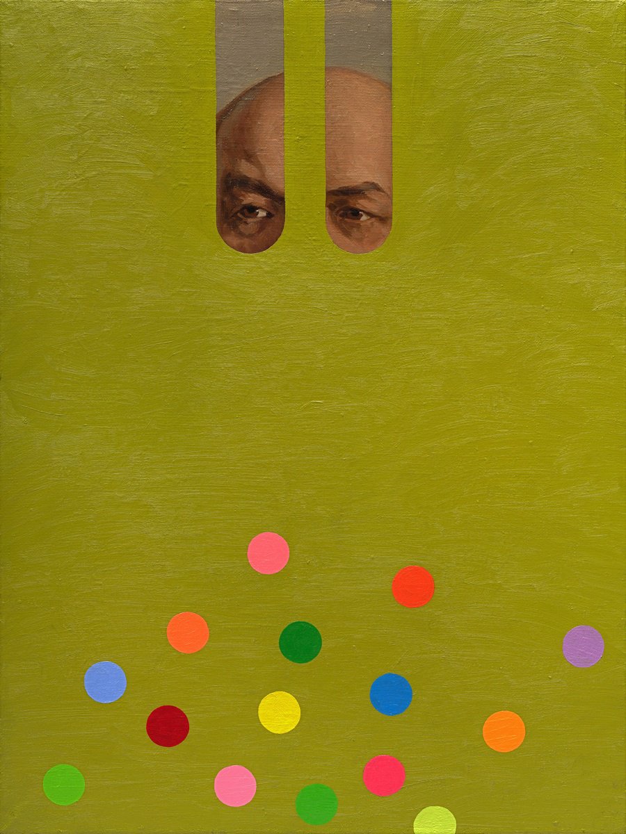 Urban And Pop Portrait Oil Painting By Oleksandr Balbyshev, 24 X 31", Recycled Lenin #8, Original Artwork