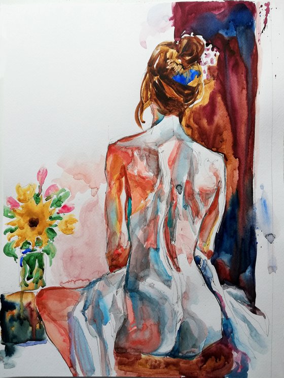Nude with Sunflower