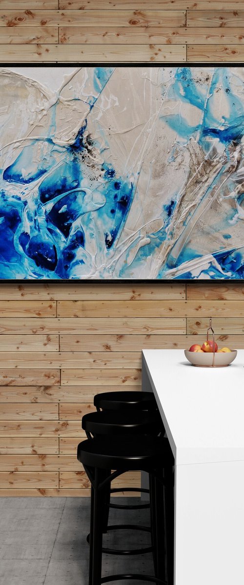 Midnight Casbah 240cm x 100cm Textured Abstract Art by Franko