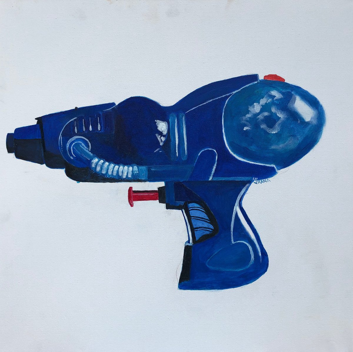 Photorealistic Still Life Oil Painting By Ken Vrana, 24 X 24", Just Add Water - Bluinator, Original Artwork