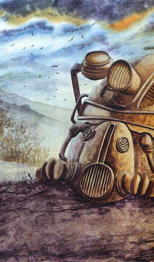 Fallout. Knight helmet by Eugene Gorbachenko