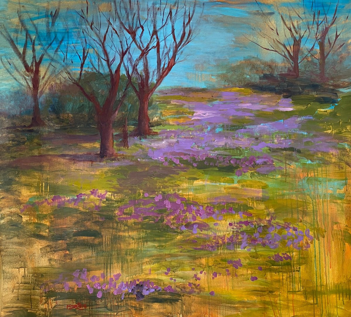 Impressionistic Portrait Acrylic Painting By Dasha Pogodina, 39 X 35, Spring Symphony#1, Original Artwork