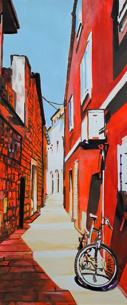 Mediterranean Street / 70 x 40 cm by Alexandra Djokic