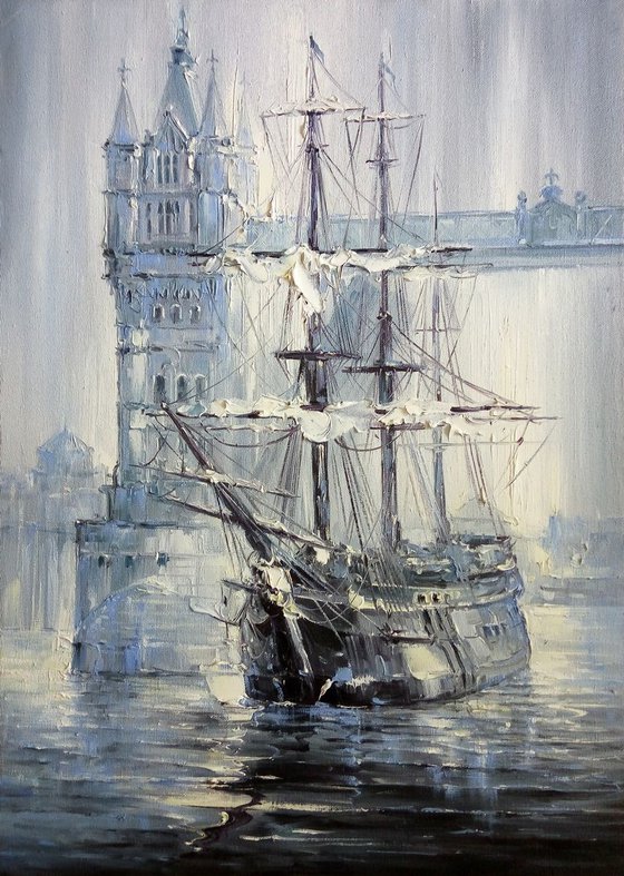 "A ship near the London Bridge "by Artem Grunyka