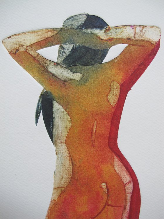 Standing female nude 4 colour variations