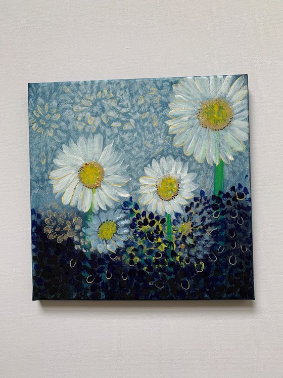 Daisies, Flower Paintings, Floral Artwork For Sale, Original Acrylic Painting, Home Decor, Wall Art Decor, Gift Ideas