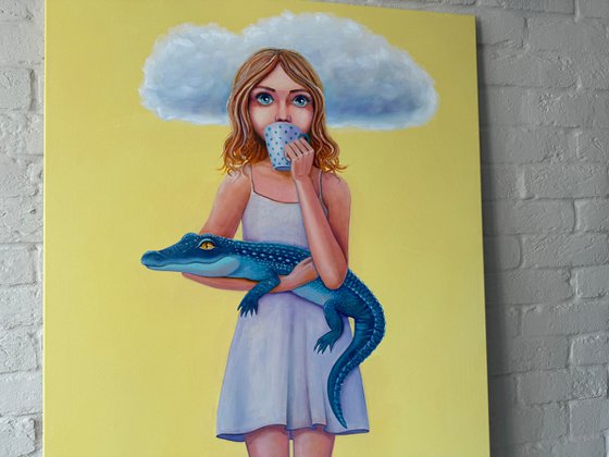 Girl with a crocodile