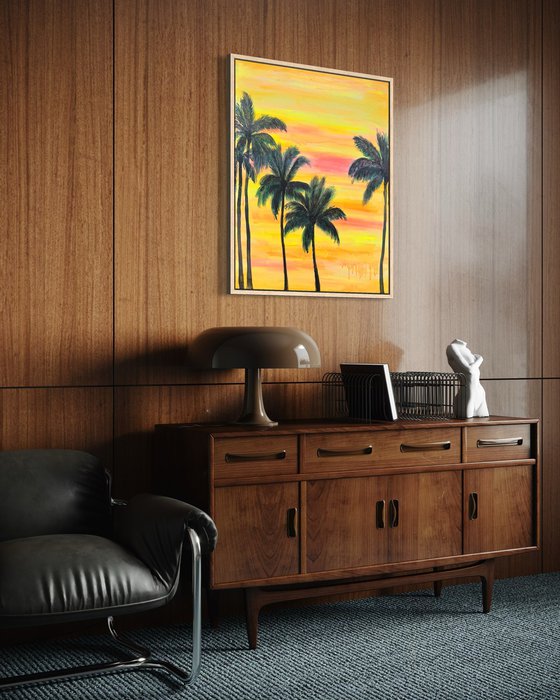 ‘Palms In The Sunset Glow’