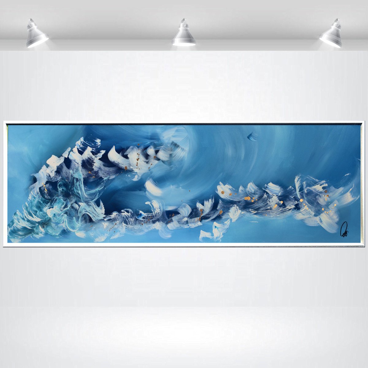  Azure Flow By Edelgard Schroer, 48 X 17, Artwork For Sale On Artfinder