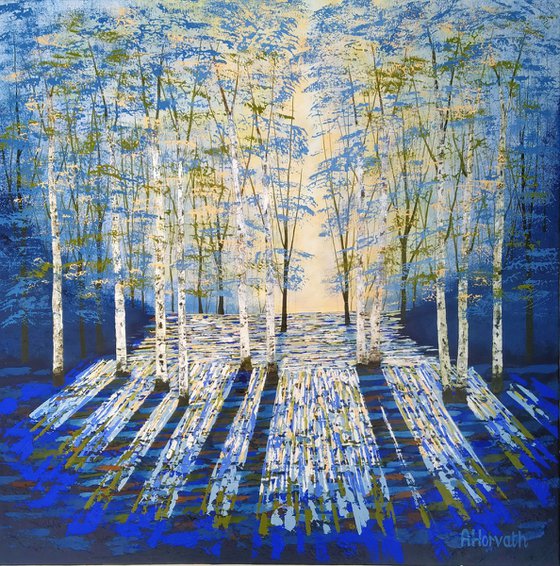 Gold and Blue Forest Light