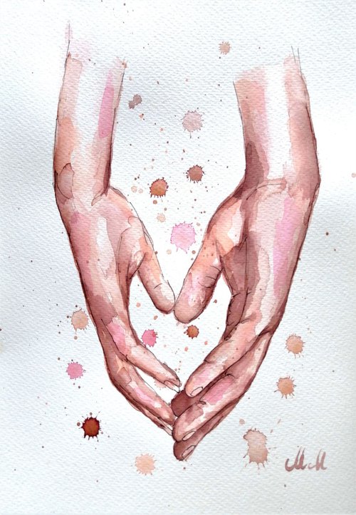 Lovers holding hands II by Mateja Marinko