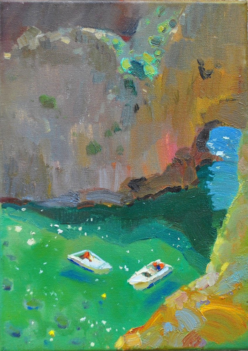 Impressionistic Landscape Oil Painting By Anna Shevel, 10 X 14, Anchored Together, Original Artwork
