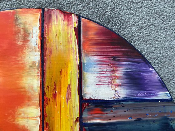 "Meant To Be" - Save $600 As A Series - Original Extra Large PMS Abstract Triptych Oil Paintings On Canvas and Wood - 60" x 44"