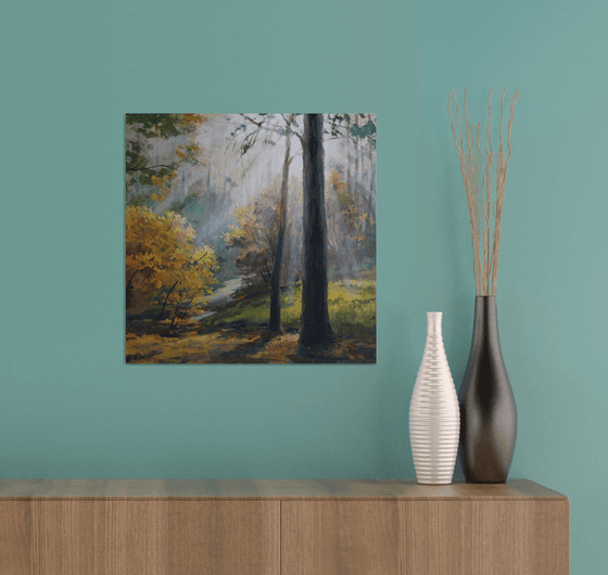 Autumn forest. 40x40. ORIGINAL OIL PAINTING, GIFT