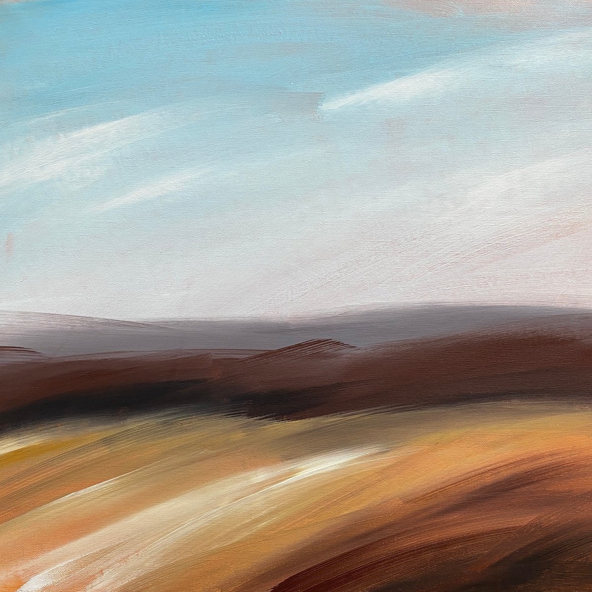 Impressionistic Landscape Acrylic Painting By Helen Mount, 16 X 16, Winter Dream/6, Original Artwork