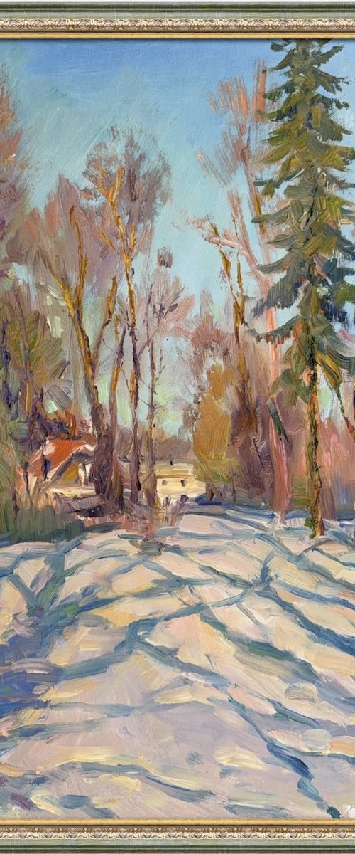 Winter Sun and Blue Shadows by Aleksandr Dubrovskyy