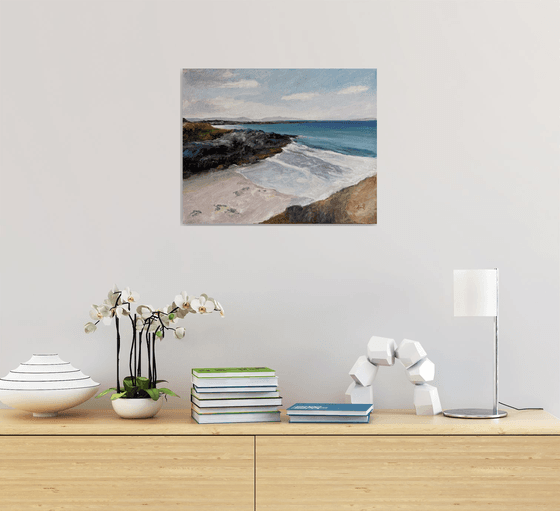 Sandy Beach in Scotland. British Impressionism Contemporary Home Decor.