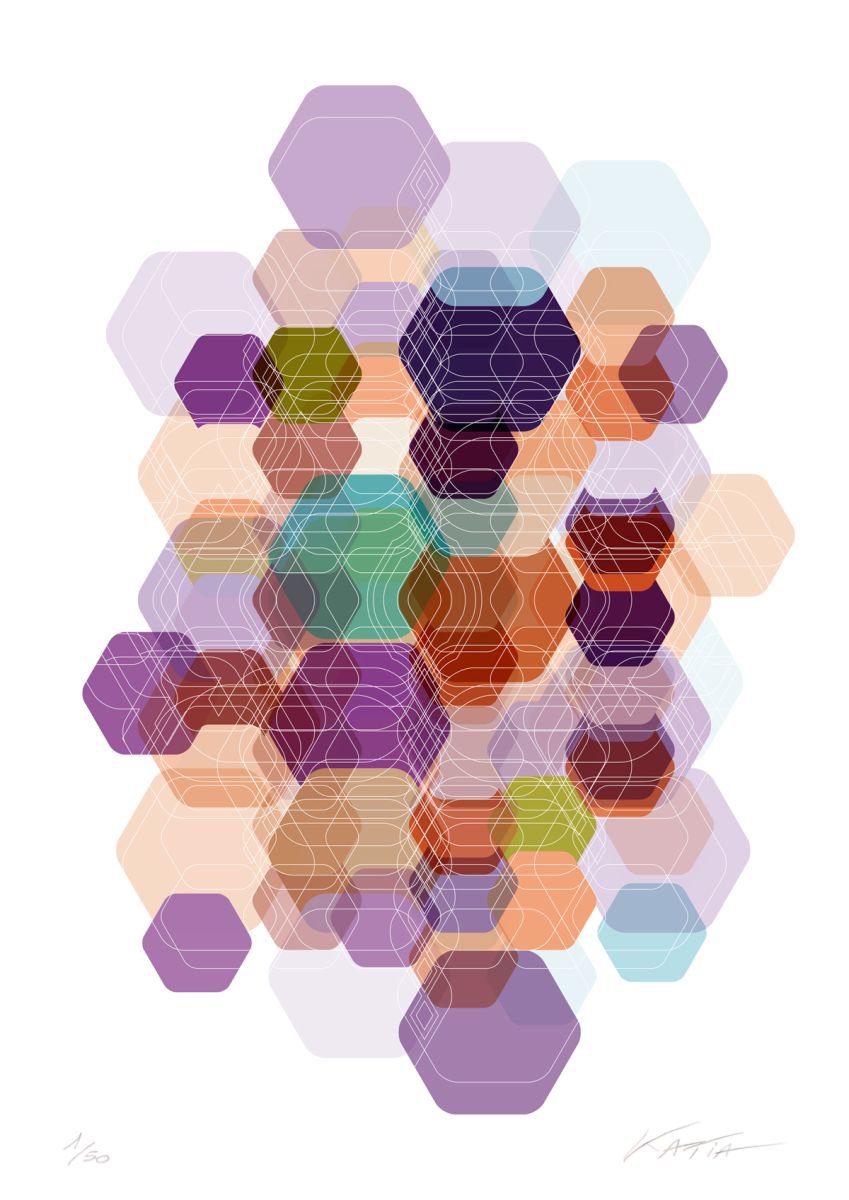 Hexagon & Game Colors III by Katia IOSCA