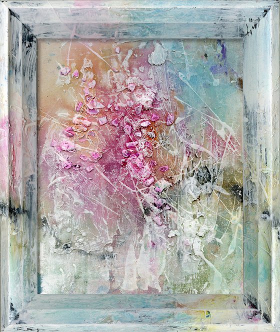 Quiet Whispers 4  - Framed Abstract Painting  by Kathy Morton Stanion