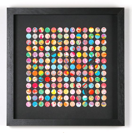 169 marble dots 3D geometric collage painting
