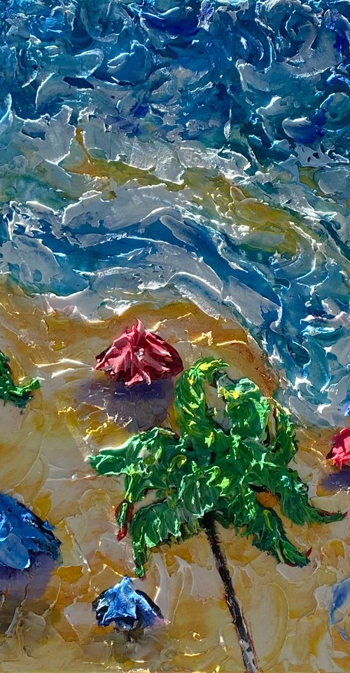 Beach Umbrellas  Commission by Lena Owens at OLena Art
