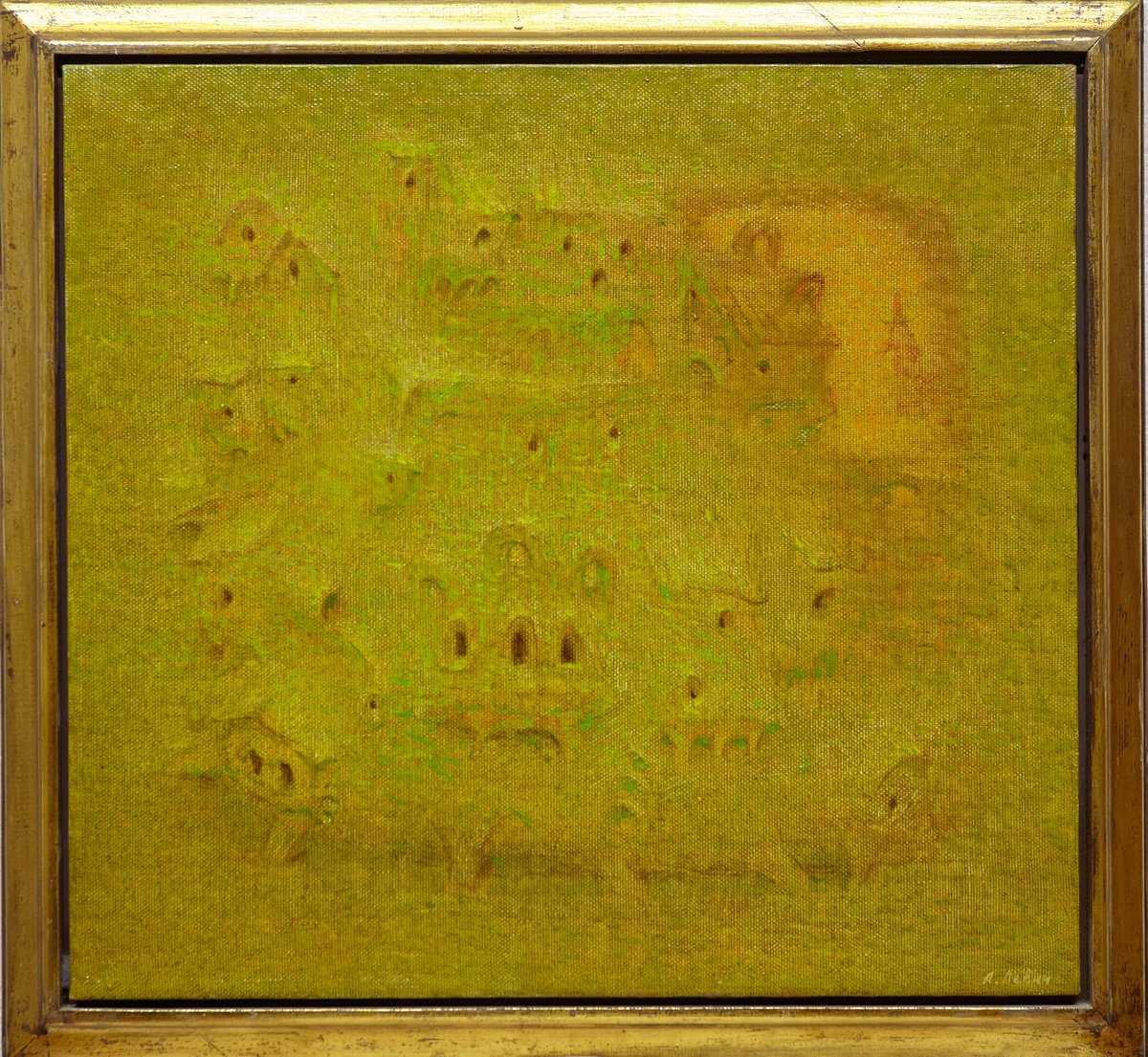 Abstract Cityscapes Oil Painting By Alexander Levich, 32 X 30, The Town I