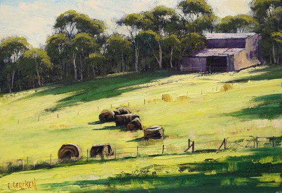 Hay Shed with bales Australia